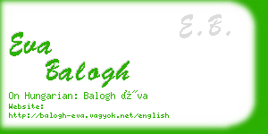 eva balogh business card
